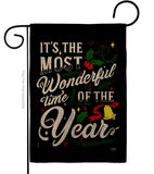 Most Wonderful Time - Christmas Winter Vertical Impressions Decorative Flags HG120020 Made In USA