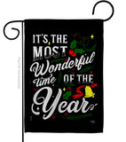 Most Wonderful Time - Christmas Winter Vertical Impressions Decorative Flags HG120020 Made In USA