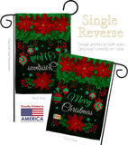 Poinsettia Ornaments - Christmas Winter Vertical Impressions Decorative Flags HG137307 Made In USA