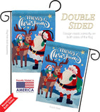 Santa with Friends - Christmas Winter Vertical Impressions Decorative Flags HG137312 Made In USA