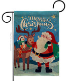 Santa with Friends - Christmas Winter Vertical Impressions Decorative Flags HG137312 Made In USA