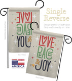 Love Peace & Joy - Christmas Winter Vertical Impressions Decorative Flags HG192050 Made In USA