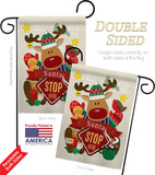 Santa Santa Stop Here - Christmas Winter Vertical Impressions Decorative Flags HG192052 Made In USA