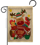 Santa Santa Stop Here - Christmas Winter Vertical Impressions Decorative Flags HG192052 Made In USA