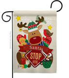 Santa Santa Stop Here - Christmas Winter Vertical Impressions Decorative Flags HG192052 Made In USA