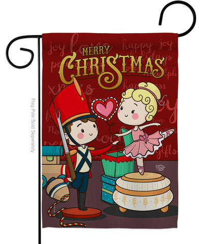 Nutcracker & Bellet Doll - Christmas Winter Vertical Impressions Decorative Flags HG192290 Made In USA