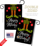 Elf Happy Holidays - Christmas Winter Vertical Impressions Decorative Flags HG192307 Made In USA