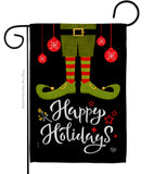 Elf Happy Holidays - Christmas Winter Vertical Impressions Decorative Flags HG192307 Made In USA