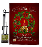 We Wish You - Christmas Winter Vertical Impressions Decorative Flags HG114003 Made In USA