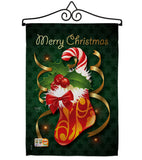 Xmas Stocking - Christmas Winter Vertical Impressions Decorative Flags HG114086 Made In USA