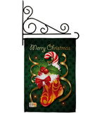 Xmas Stocking - Christmas Winter Vertical Impressions Decorative Flags HG114086 Made In USA