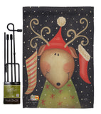 Reindeer - Christmas Winter Vertical Impressions Decorative Flags HG114093 Made In USA