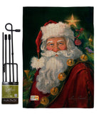 Santa Portrait - Christmas Winter Vertical Impressions Decorative Flags HG114095 Made In USA