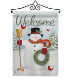 Snowman Wreath - Christmas Winter Vertical Impressions Decorative Flags HG114100 Made In USA