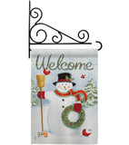 Snowman Wreath - Christmas Winter Vertical Impressions Decorative Flags HG114100 Made In USA