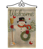 Snowman Wreath - Christmas Winter Vertical Impressions Decorative Flags HG114100 Made In USA