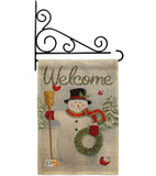 Snowman Wreath - Christmas Winter Vertical Impressions Decorative Flags HG114100 Made In USA