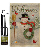 Snowman Wreath - Christmas Winter Vertical Impressions Decorative Flags HG114100 Made In USA