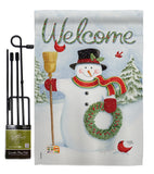 Snowman Wreath - Christmas Winter Vertical Impressions Decorative Flags HG114100 Made In USA