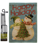 Happy Holidays Tree - Christmas Winter Vertical Impressions Decorative Flags HG114102 Made In USA