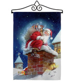 Chimney Santa - Christmas Winter Vertical Impressions Decorative Flags HG114106 Made In USA