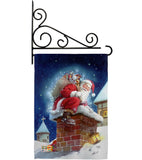 Chimney Santa - Christmas Winter Vertical Impressions Decorative Flags HG114106 Made In USA