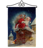 Chimney Santa - Christmas Winter Vertical Impressions Decorative Flags HG114106 Made In USA