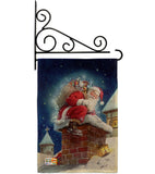 Chimney Santa - Christmas Winter Vertical Impressions Decorative Flags HG114106 Made In USA