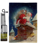 Chimney Santa - Christmas Winter Vertical Impressions Decorative Flags HG114106 Made In USA