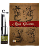 Snowman Fun - Christmas Winter Vertical Impressions Decorative Flags HG114114 Made In USA