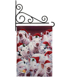 Christmas Piggies - Christmas Winter Vertical Impressions Decorative Flags HG114122 Made In USA