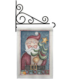 HoHoHo Santa Tree - Christmas Winter Vertical Impressions Decorative Flags HG114127 Made In USA