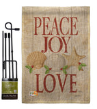 Peace Joy Love - Christmas Winter Vertical Impressions Decorative Flags HG114133 Made In USA