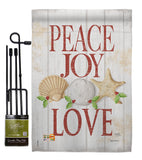 Peace Joy Love - Christmas Winter Vertical Impressions Decorative Flags HG114133 Made In USA