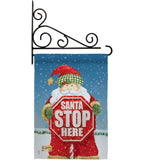 Santa Stop Here - Christmas Winter Vertical Impressions Decorative Flags HG114137 Made In USA