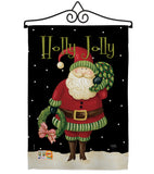 Holly Jolly Santa - Christmas Winter Vertical Impressions Decorative Flags HG114139 Made In USA