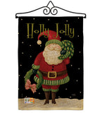 Holly Jolly Santa - Christmas Winter Vertical Impressions Decorative Flags HG114139 Made In USA