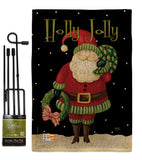 Holly Jolly Santa - Christmas Winter Vertical Impressions Decorative Flags HG114139 Made In USA