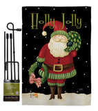 Holly Jolly Santa - Christmas Winter Vertical Impressions Decorative Flags HG114139 Made In USA