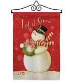Scarf Snowman Let it Snow - Christmas Winter Vertical Impressions Decorative Flags HG114141 Made In USA