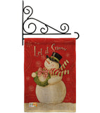 Scarf Snowman Let it Snow - Christmas Winter Vertical Impressions Decorative Flags HG114141 Made In USA