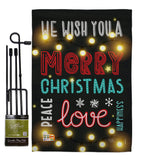 Lightful Merry Christmas Love - Christmas Winter Vertical Impressions Decorative Flags HG114144 Made In USA