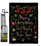 Chalkboard Merry Christmas - Christmas Winter Vertical Impressions Decorative Flags HG114145 Made In USA