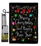 Chalkboard Merry Christmas - Christmas Winter Vertical Impressions Decorative Flags HG114145 Made In USA