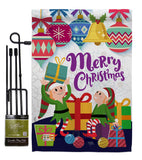 Santa Helper Merry Christams - Christmas Winter Vertical Impressions Decorative Flags HG114147 Made In USA