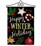 Happy Winter Holiday - Christmas Winter Vertical Impressions Decorative Flags HG114148 Made In USA