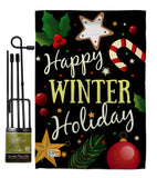 Happy Winter Holiday - Christmas Winter Vertical Impressions Decorative Flags HG114148 Made In USA