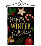 Happy Winter Holiday - Christmas Winter Vertical Impressions Decorative Flags HG114148 Made In USA