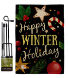 Happy Winter Holiday - Christmas Winter Vertical Impressions Decorative Flags HG114148 Made In USA