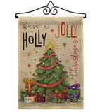 A Holly Jolly Christmas - Christmas Winter Vertical Impressions Decorative Flags HG114150 Made In USA